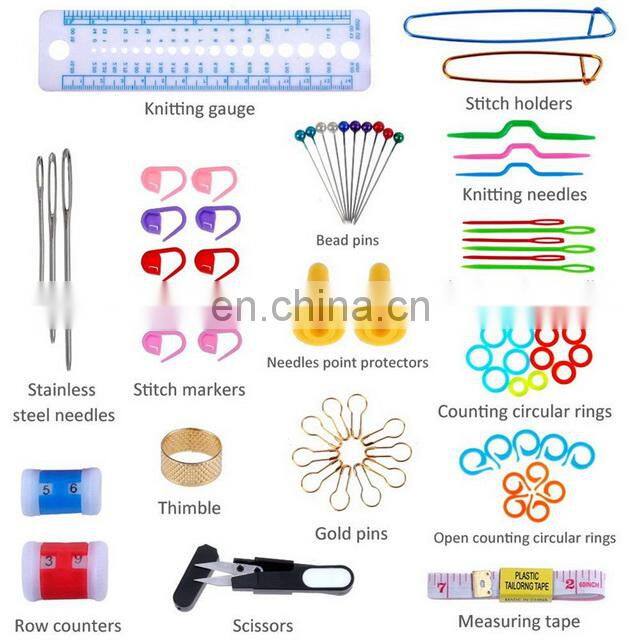 DIY 100PCS Aluminum Colorful Knitting Needle Tool Set Crochet Hook Set