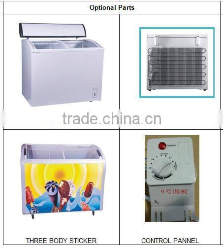 538L big capacity chest freezers for ice cream used big deep freezer glass door