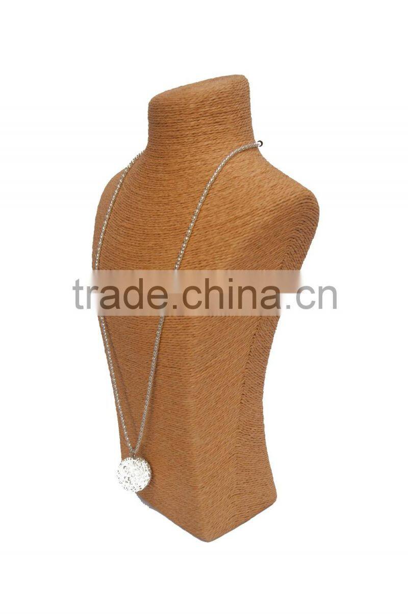 2015 new products natural paper twine necklace jewelry display stand A-22