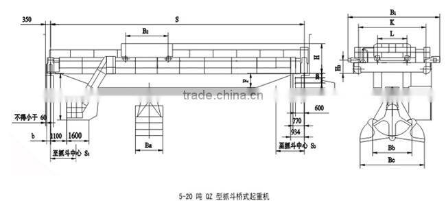 Widely Used Waste Grab Lift Crane Travelling Crane Grab Bridge Crane with Great Price