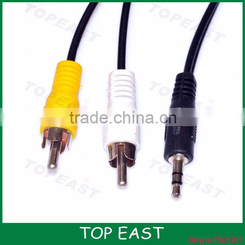 Black 3.5mm Male to Dual 2 RCA Stereo Audio male Cable 2 male to 1 female audio cable