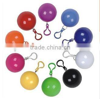 Promotional Disposable PVC Rain Poncho With Ball