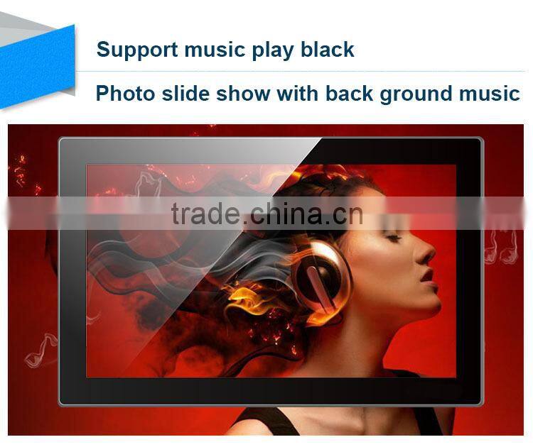 15 inch digital photo frame advertising kiosk Display(LCD 1920*1080,16:9, photo, music,1080P video play back, AV in,VESA)