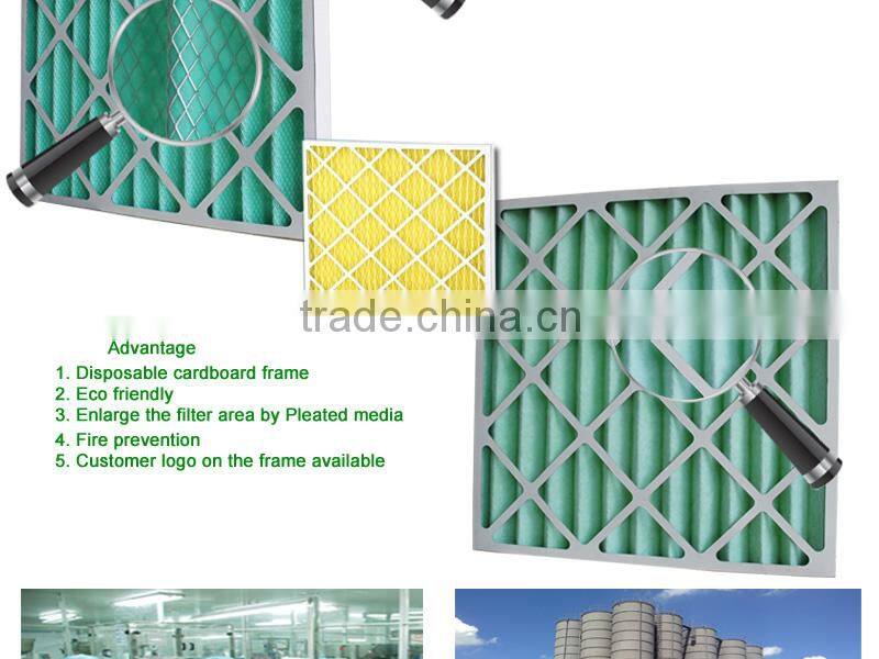 Cardboard pleated pre-filter