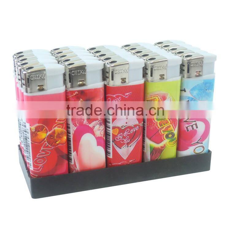 wrap customer's picture plastic electric disposable cigarette lighter cheap price