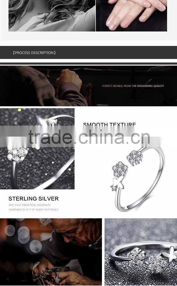 Simple sterling silver open rings for women