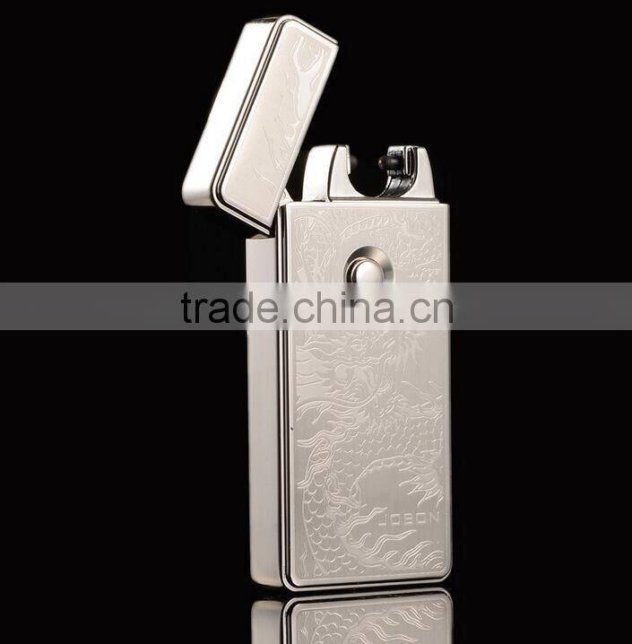 Fashion Double Pulse Arc Metal Ultra-Thin USB Lighter Creative Charging Electronic Cigarette Lighters Gift Box