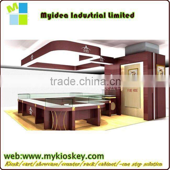exhibition showcase/jewellery display cabinet free standing glass display cabinet