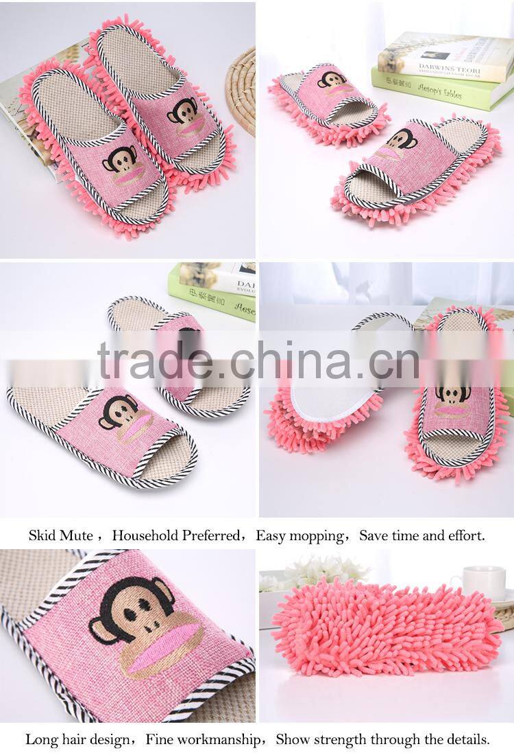Household Cleaning Use Clean Felt Shoes Chenille Floor Cleaning Slippers With Supplier
