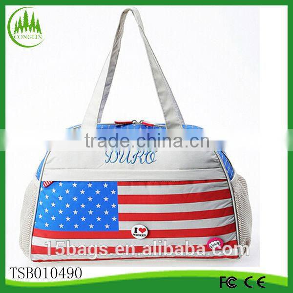 2015 new arrival wholesale outdoor quality polyester handle travel bag men