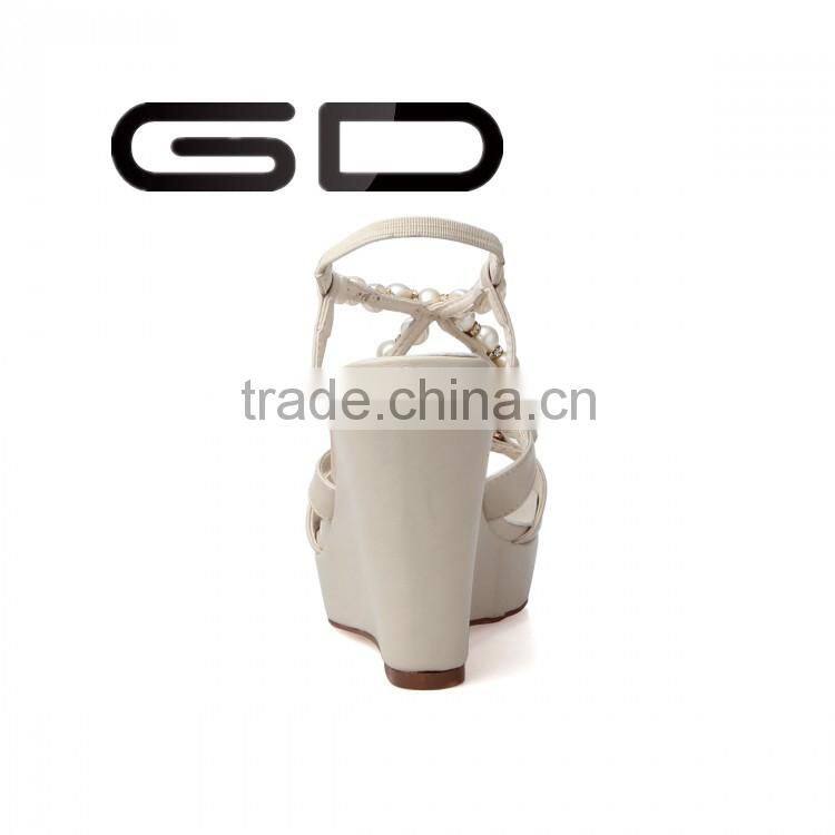 GDSHOE comfortable bridal slingback sandals shoes with beads