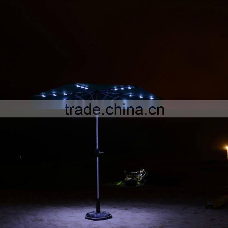LED Umbrella Wind Resist Standard Size Solar Umbrella Patio Outdoor Solar LED Umbrella