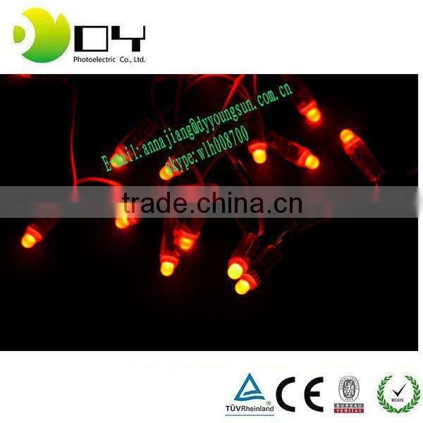 CE ROHS Approved IP66 50000H Lifespan 9mm Single Color LED Pixel String Light