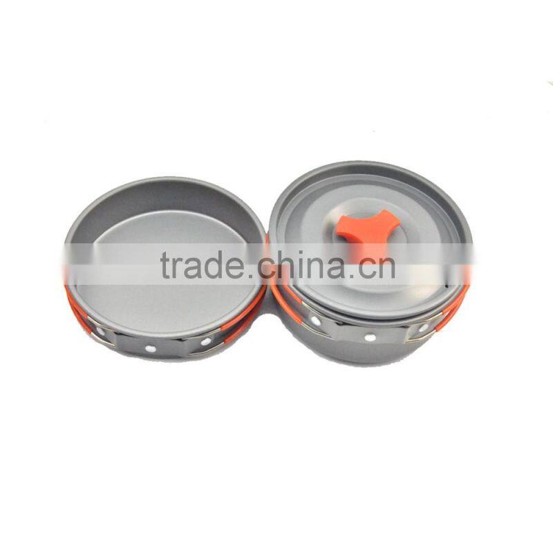 New colored Lightweight Outdoor Camping Hiking Cookware Backpacking Cooking Picnic Bowl Pot Pan Set supplier