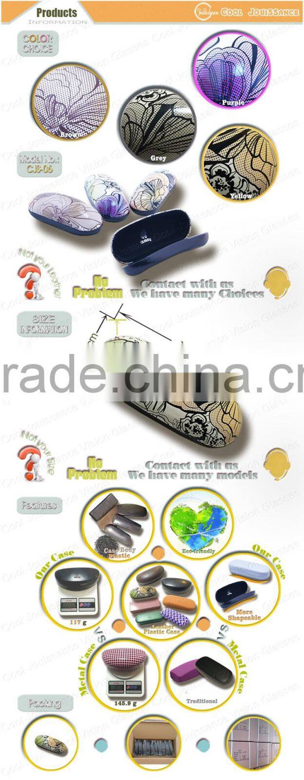 Fashion Eco-Friendly leather material case eyewear suitcases for eyeglasses