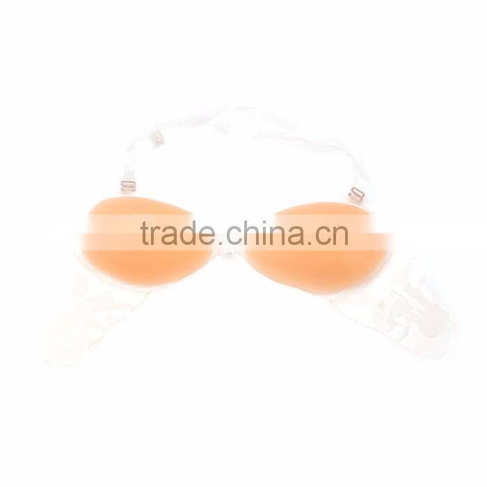 OEM Customized Cheap Nude Silicone Clear Back Strap Bra Cup