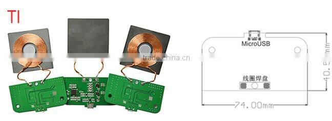 1 coil TI solution wireless charger pcba customized qi wireless charger model for furniture