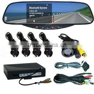 Car Wireless Rrearview mirror bluetooth handsfree kit with Parking Sensor System