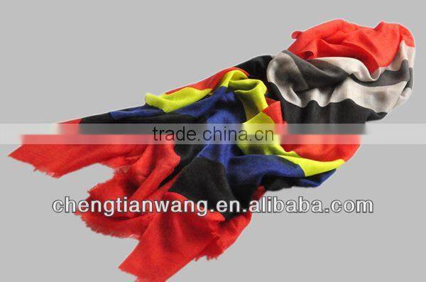 cashmere wool scarf 2014 latest Lady's digital print cashmere wool scarf