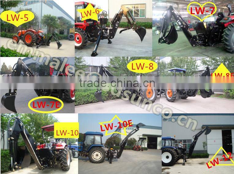 Tractor with 3 point hitch backhoe