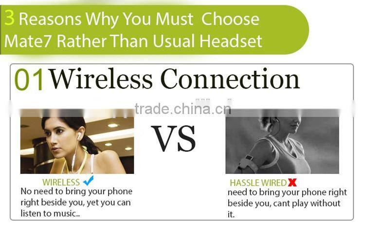 New Blutooth Headset Fineblue Mate7 Stereo Blutooth Headset Wireless Headphone Answer Call Listen Music Sport Headset