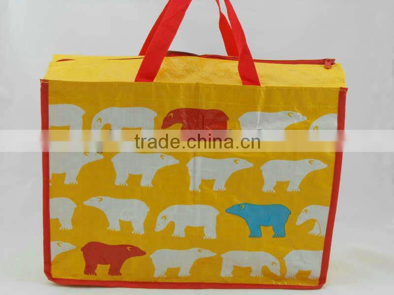 ZH1083W PP woven customized packaging bag with zipper