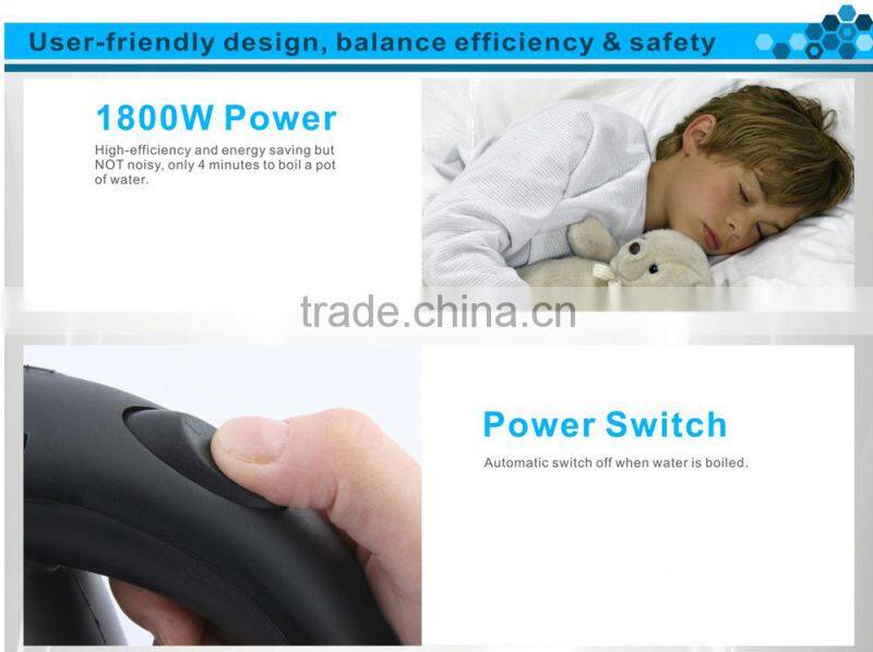 Colour electric kettle factory price powered water boiler