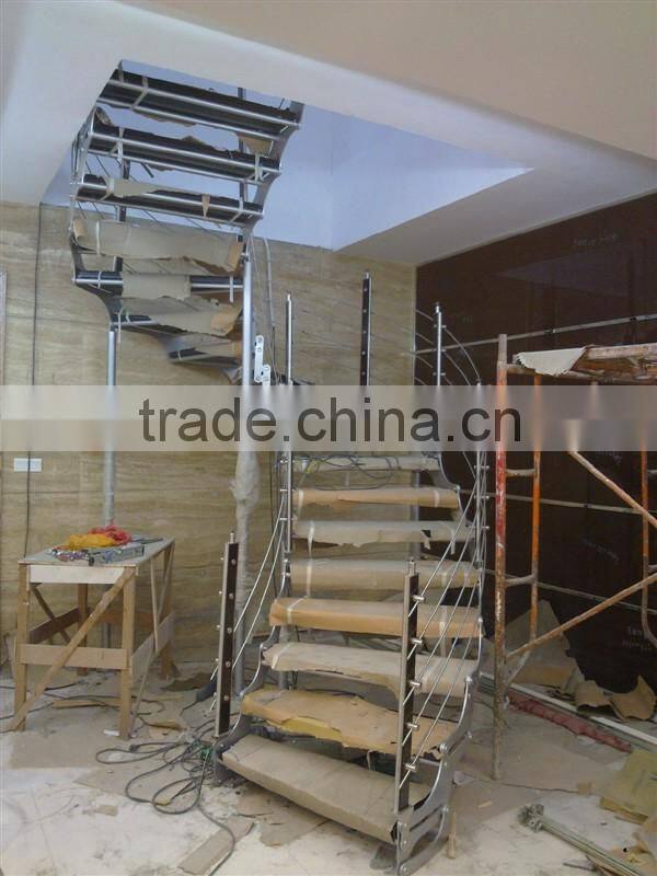 China leading customized steel Curve stairs factory supplier