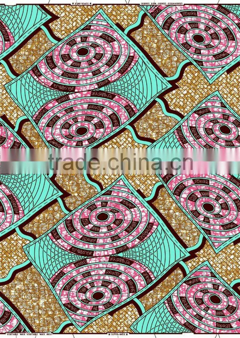2015 100% cotton super printed wax hollandais fabrics