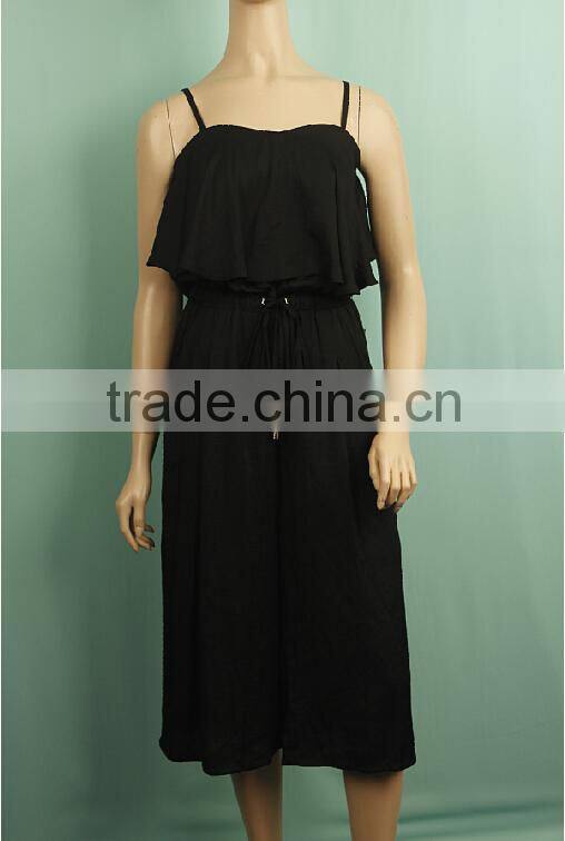 Summer backless black women minions jumpsuit WD14123469