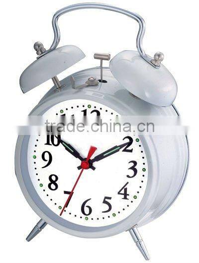 4.5 inch metal case mechanical alarm clock movement, desktop clock