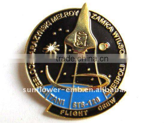 Custom metal pins brass with soft enamel B/C on back