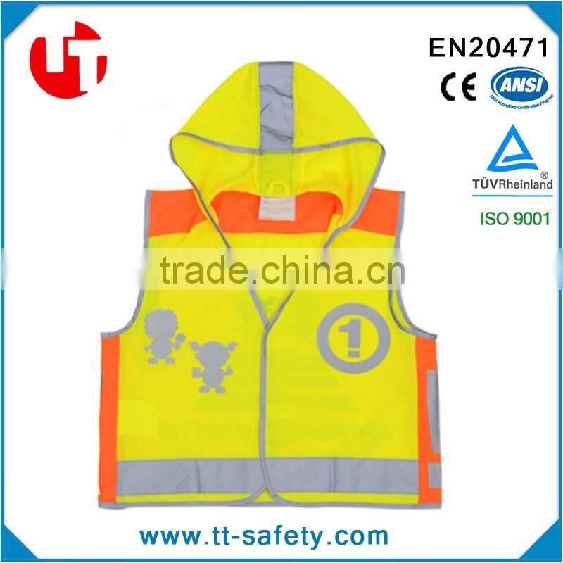 CE EN471 EN1150 class 2 high visibility quality kids safety reflective school garment