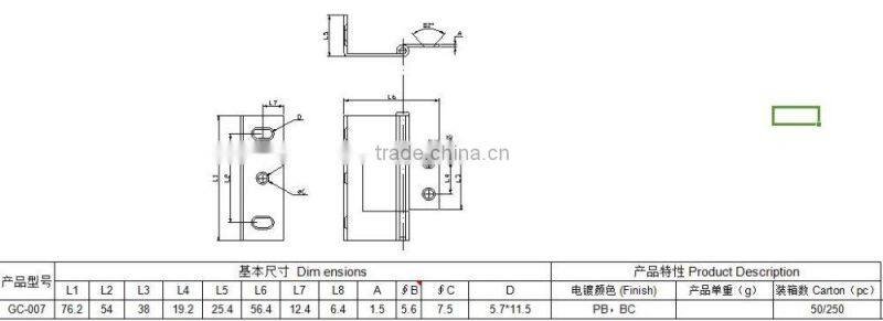 3" Non-mortise Wrap Around Heavy Duty Furniture Cabinet Door Hinge