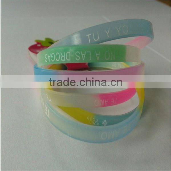 Canton Fair mix color silicone bracelets,beautiful promotional silicon wristband/band