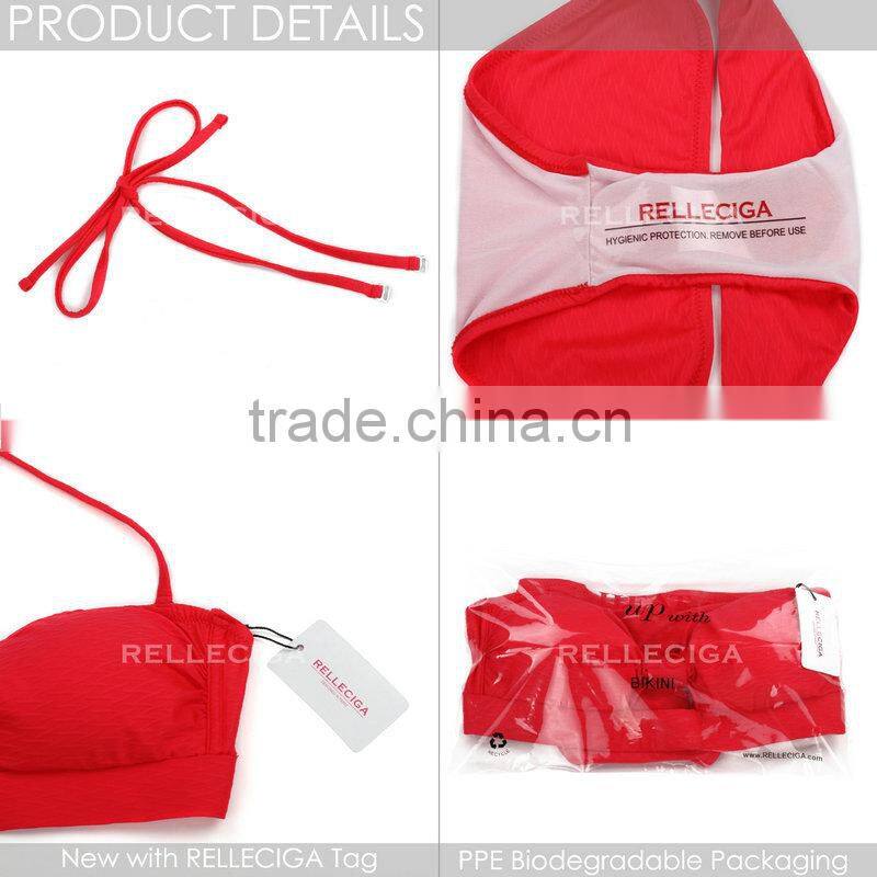 2016 Bandeau Bikini swimwear with Removable Halter Straps