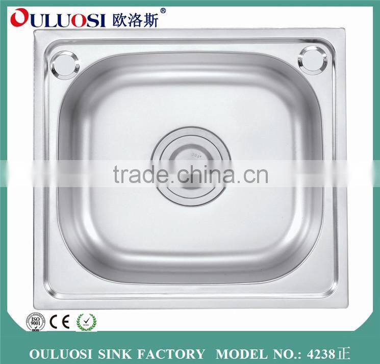 classic style shunde stainless steel kitchen sink with drain board 4238