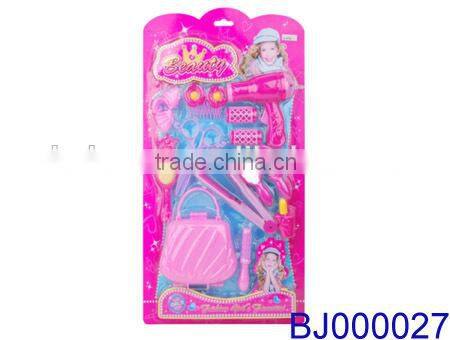New arrival fancy toy for girls plastic electric hair dryer and led hair straightener toy set