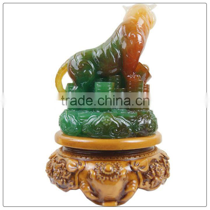 jade color resin tiger statue , fengshui tiger