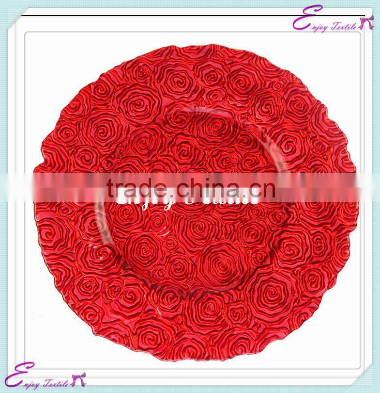 YHP#42 glass charger banquet events party wedding wholesale decor plates