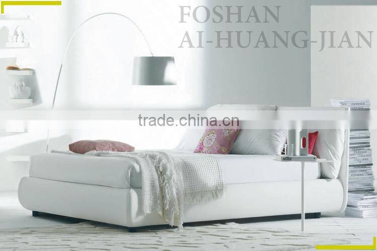 comfortable sleep leather white high headboard bed