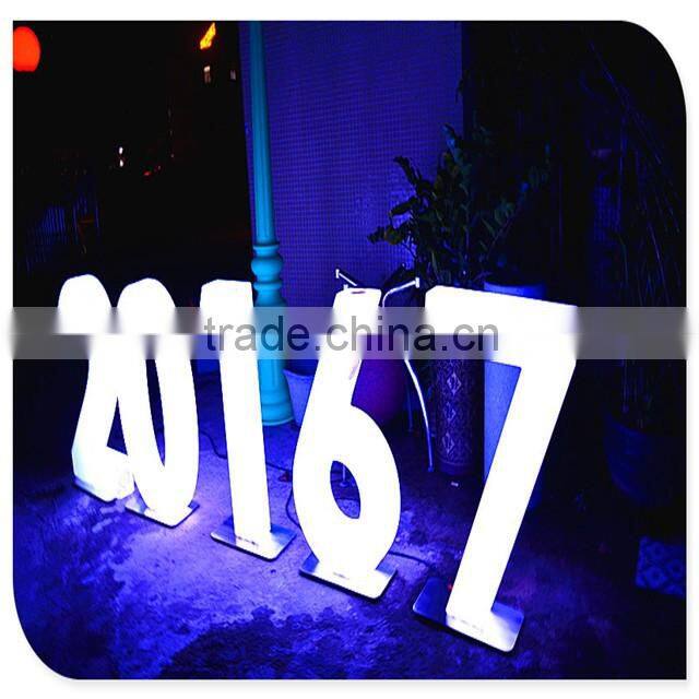 exhibition room led front and back lighting numbers sign