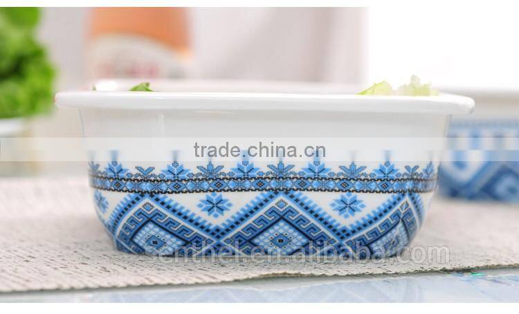 Ceramic food container,2 Compartments lunch food storage container,rectangle ceramic bento box