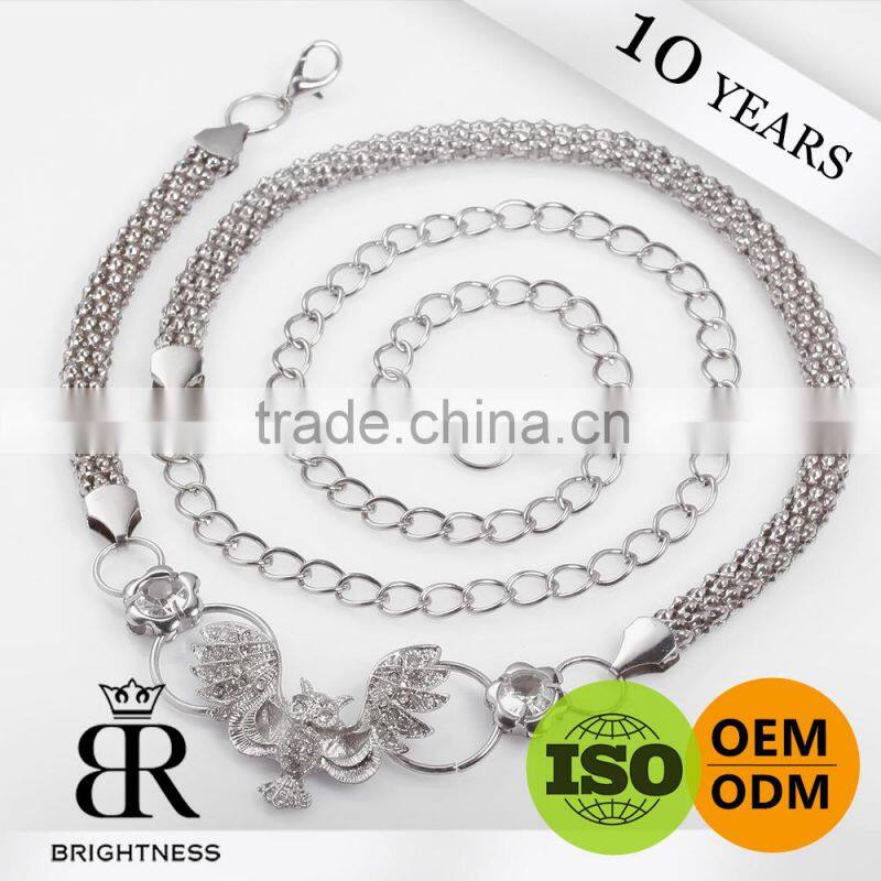 Fashion zinc alloy body chain jewelry/chain belts for women/rhinestone chain