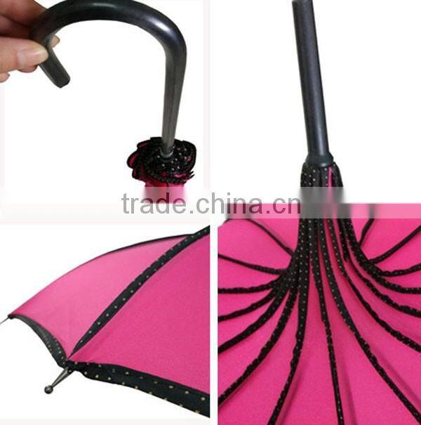 semi-automatic umbrella with tower shape, pagoda umbrella, special umbrella