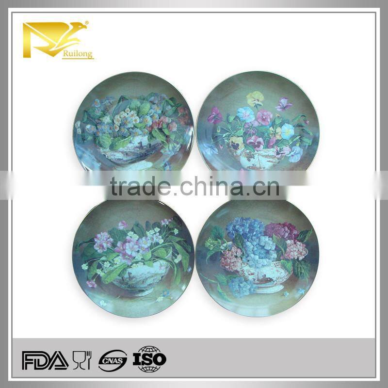 home decor 8 '' round wine ceramic cheap plates, decoration round wall plate