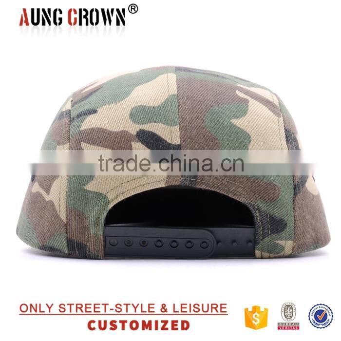 custom 5 panels snapback caps/cool 5 panel cap/camo 5 panel camp cap flat brim
