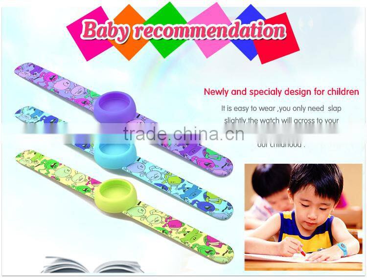 Heart transfer printing Cartoon silicone children slap arm band for watches