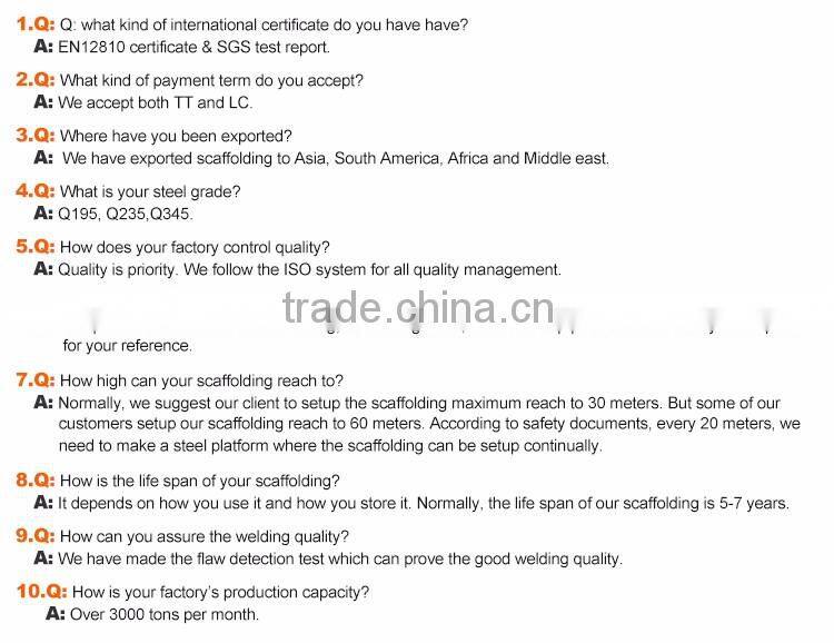 Excellent quality powder coating cuplock scaffolding