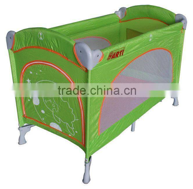 2015 baby crip with 2 wheels canopy cover, mosquiton ect extra accesoriess pass en71-3 fit for eu marketing